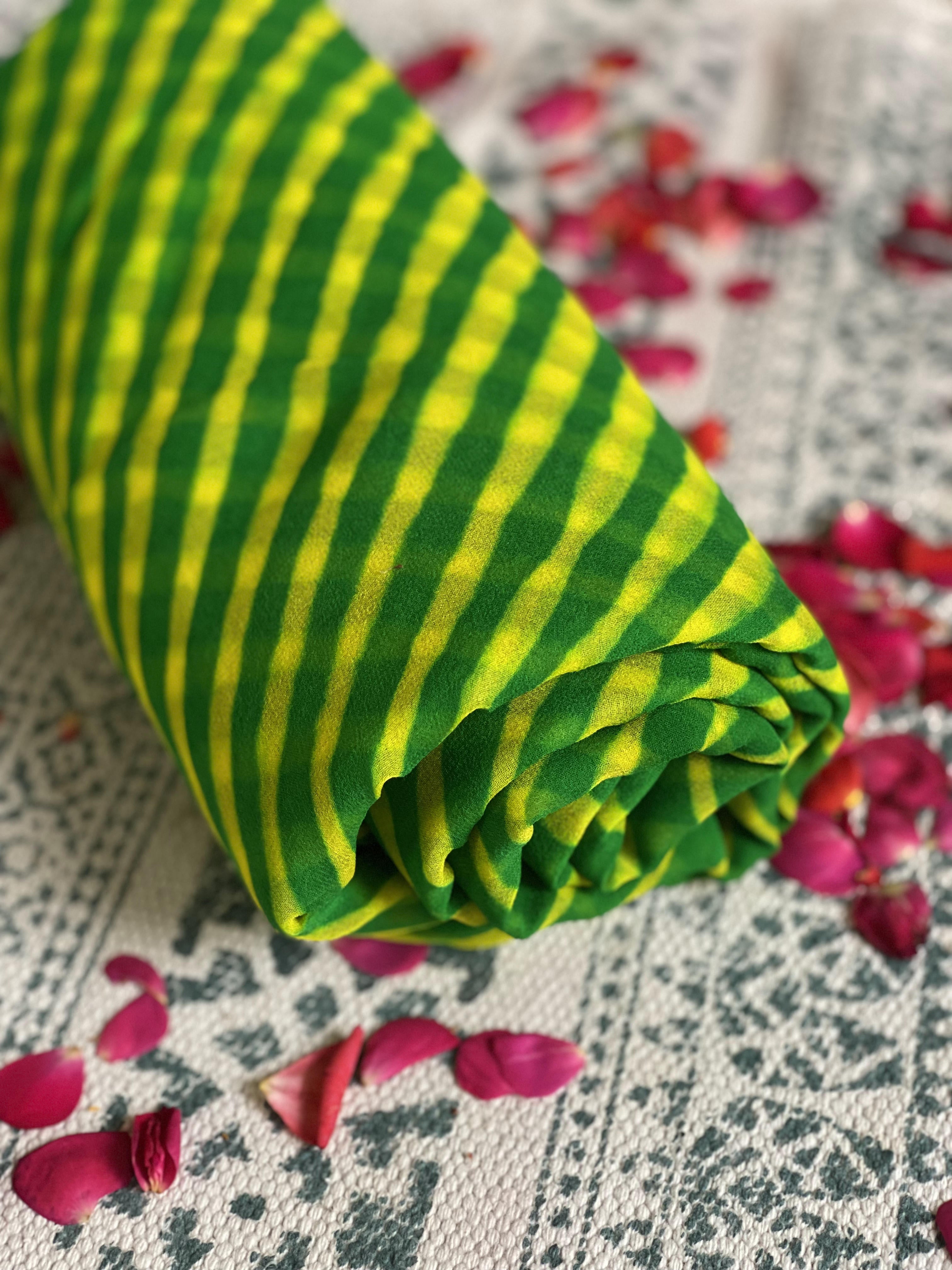 dark green leheriya saree