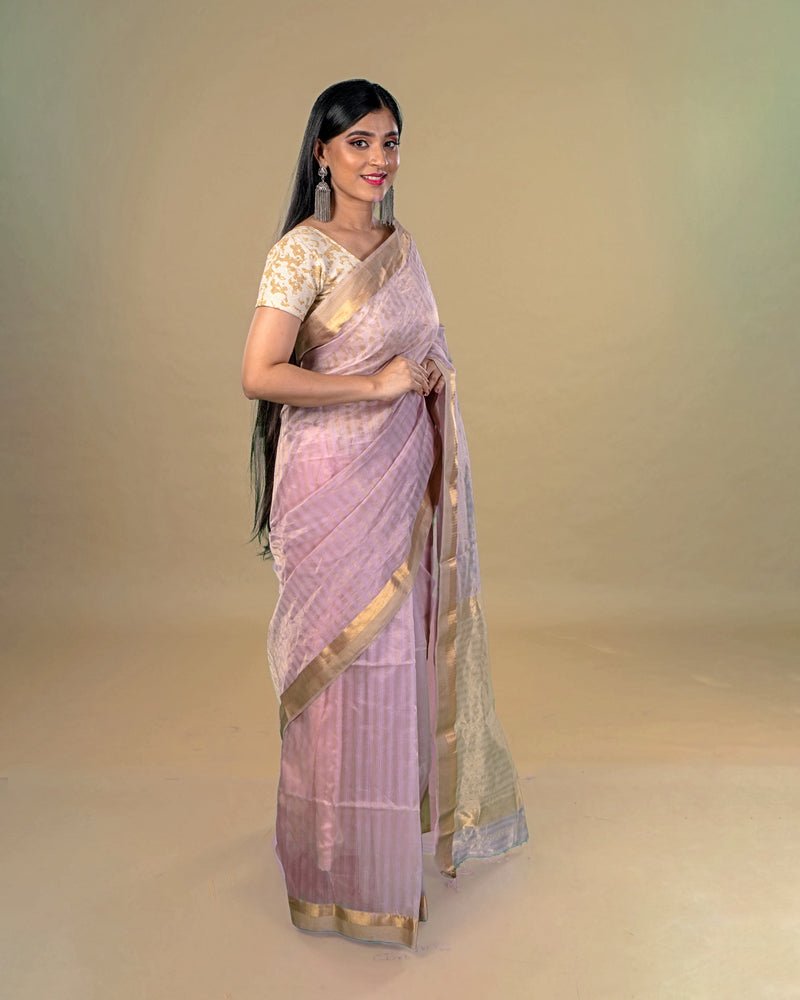 Noorie Maheshwari silk saree - Mauve