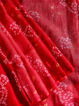 Red Kota bandhni cotton saree Chowdhrain  2700.00 Chowdhrain