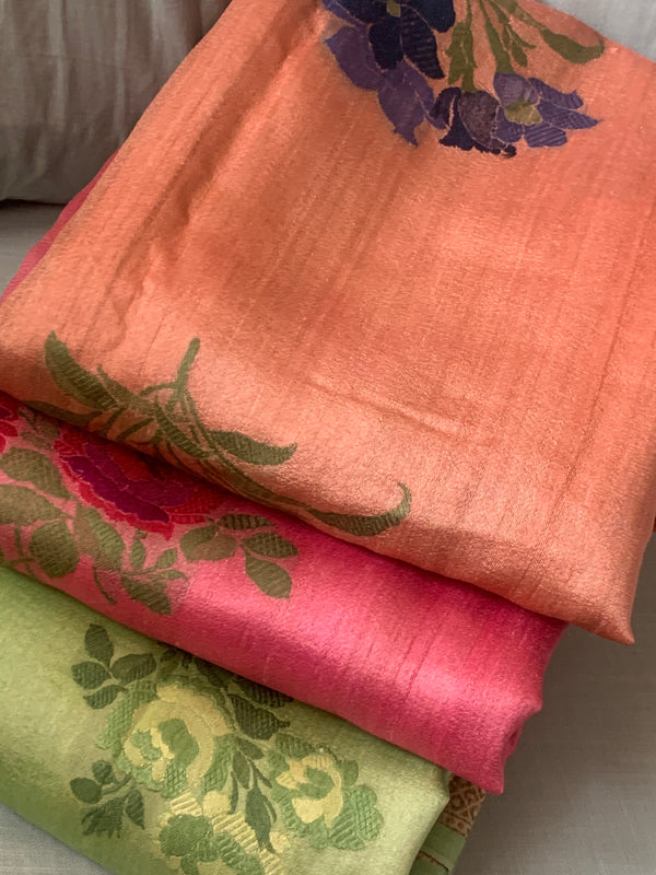 Tussar handwoven saris from Chowdhrain - shop now