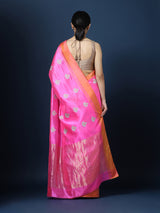 Candy Pink Chanderi Pure Silk Saree