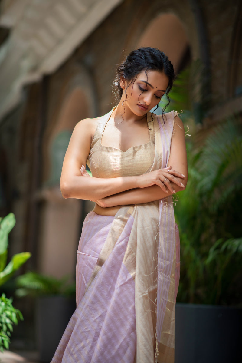 Noorie Maheshwari silk saree - Mauve
