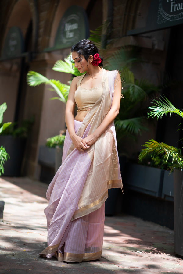 Noorie Maheshwari silk saree - Mauve