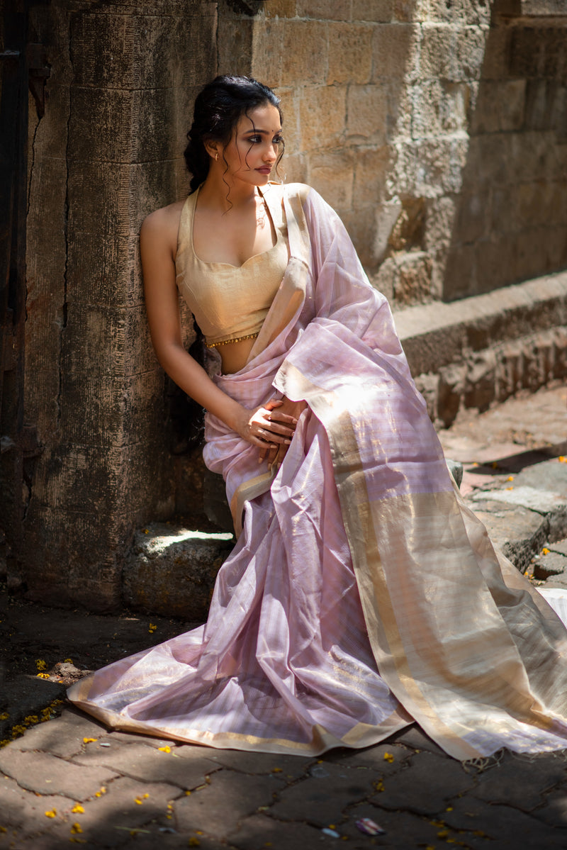 Noorie Maheshwari silk saree - Mauve