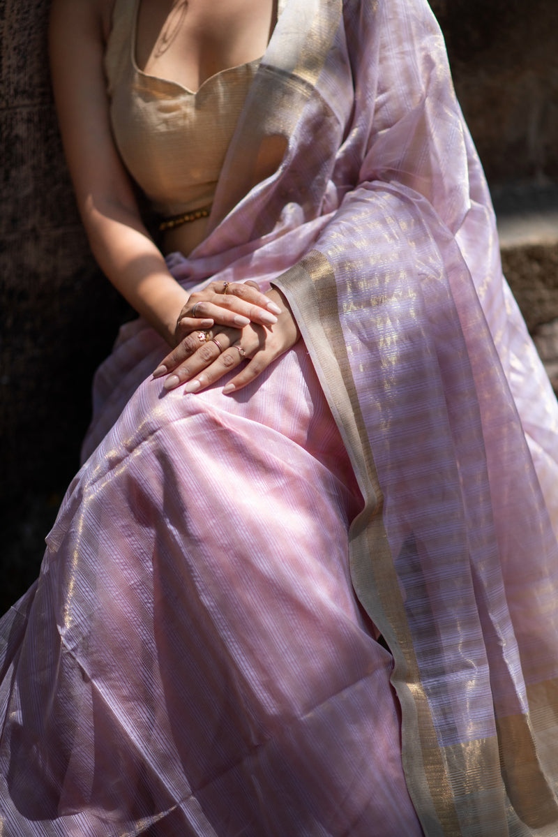 Noorie Maheshwari silk saree - Mauve