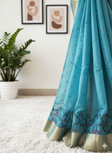 Black forest Chanderi saree