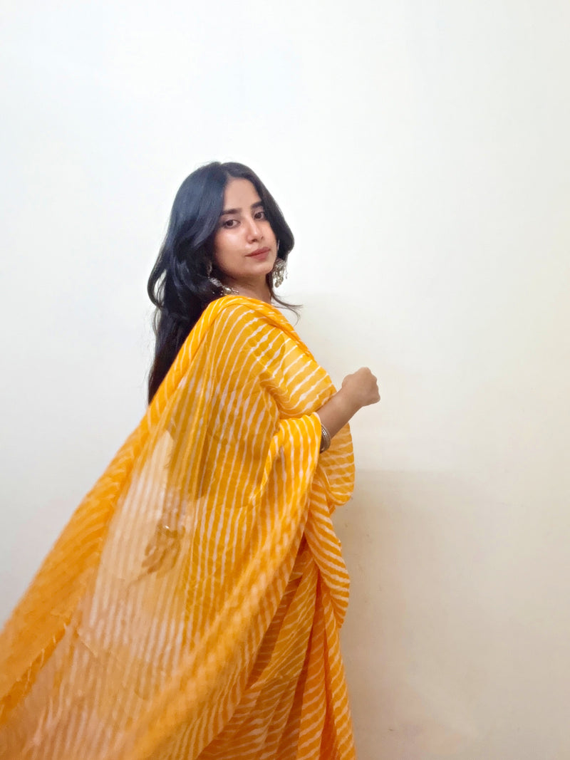 Aamiya Pure georgette Leheriya Saree