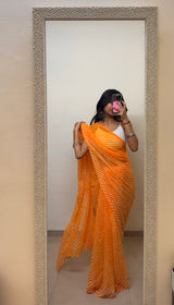 Aamiya Pure georgette Leheriya Saree