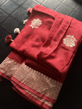 Red Pure Silk Banarasi Duppatta