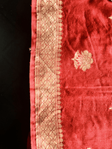 Red Pure Silk Banarasi Duppatta