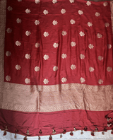 Red Pure Silk Banarasi Duppatta