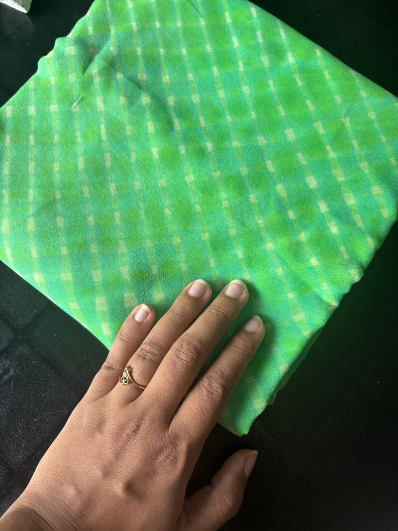 Parrot green Leheriya Saree