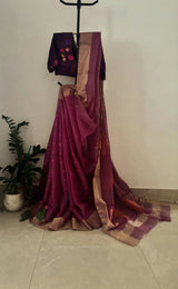 Purple Chanderi saree