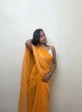 Aamiya Pure georgette Leheriya Saree