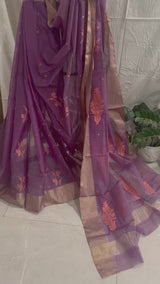 Purple Chanderi saree