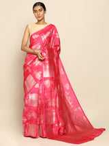 Picturesque Pink Mubarakpur saree
