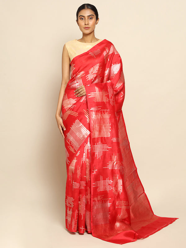 Ravishing Red Mubarakpur saree