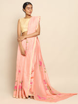 Rose gold Handpainted Chanderi Saree Chowdhrain Saree 3500.00 Chowdhrain
