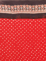 Red Ajrakh Bandhini Saree Chowdhrain Saree 8000.00 Chowdhrain