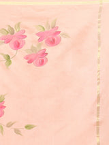 Rose gold Handpainted Chanderi Saree Chowdhrain Saree 3500.00 Chowdhrain
