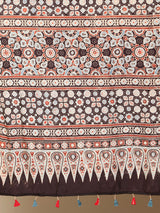 Red Ajrakh Bandhini Saree Chowdhrain Saree 8000.00 Chowdhrain