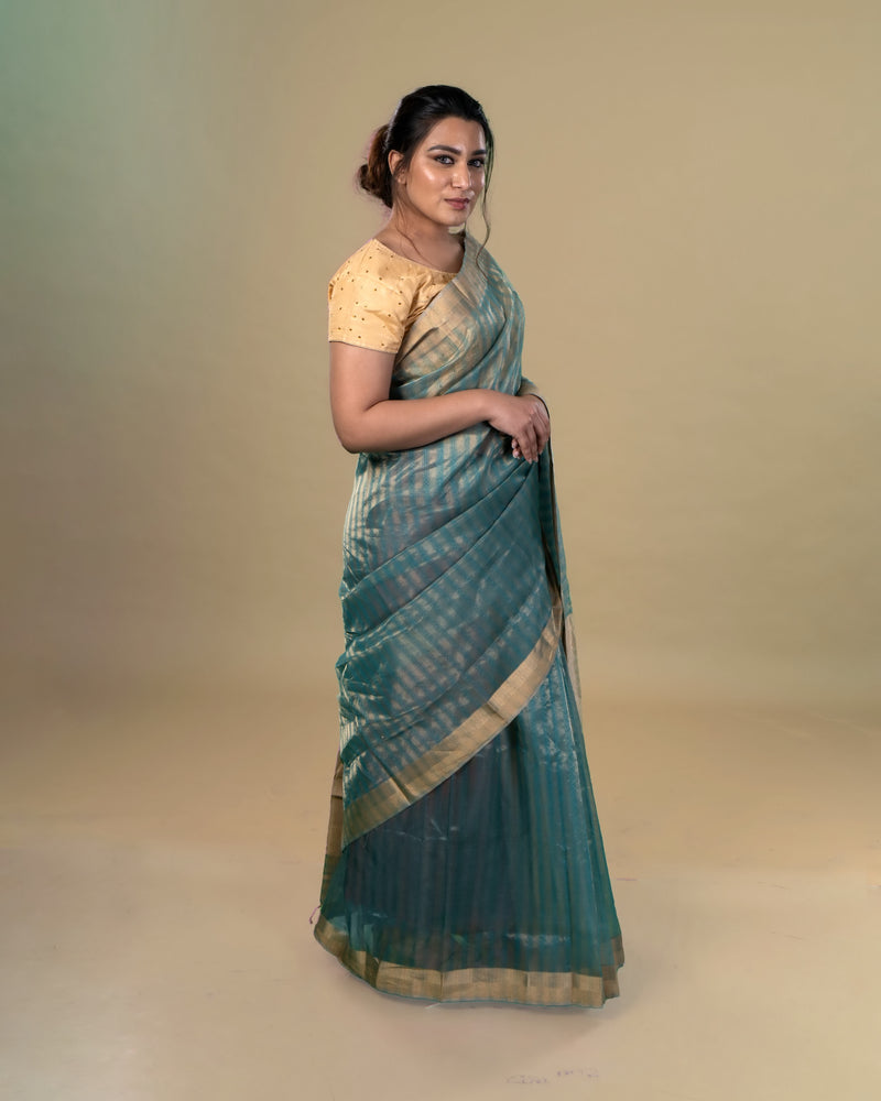 Noorie Maheshwari silk saree - Sea Green