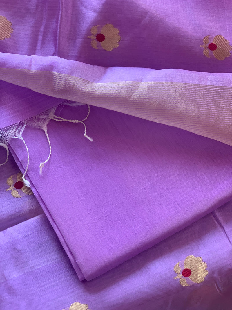 Violet Colour Sambalpuri Handloom Cotton Dress Materials - Sambalpuri  Handloom Item