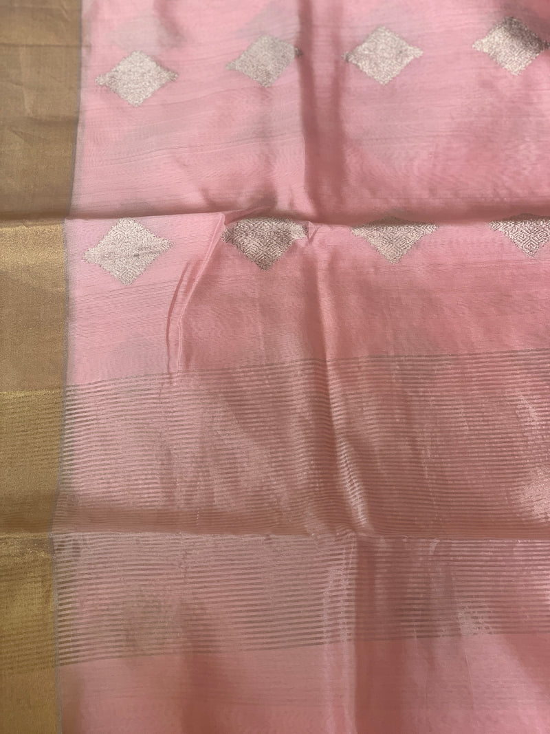 Baby Pink- Chanderi Silk Duppatta
