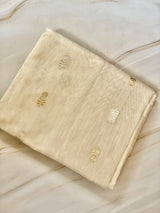 Ivory Banarasi Silk Dupatta by Chowdhrain