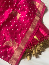 morpankh banarasi bandhej pure silk dupatta by Chowdhrain