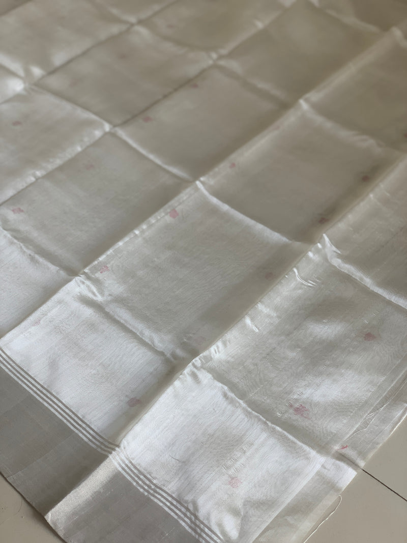 Noorie - Pure Silk Chanderi Dress Material - White