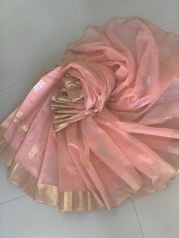 Pale Blush Chanderi Saree Chowdhrain saree 16800.00 Chowdhrain