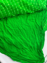 Parrot green Leheriya Saree Chowdhrain Saree 6000.00 Chowdhrain