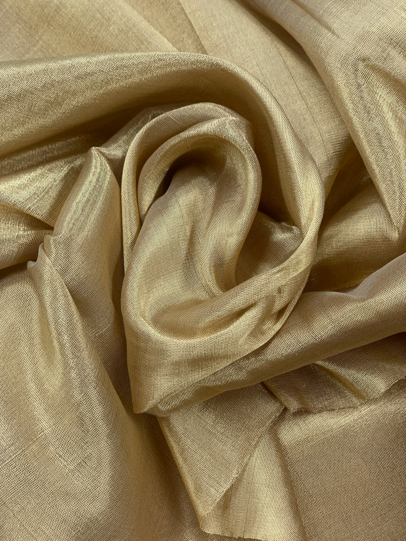Solid Gold Tissue Silk Chanderi Fabric Solid Gold Tissue Silk Chanderi Fabric