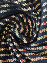 Black leafy vines - Banarasi Fabric Chowdhrain Dress Material 1000.00 Chowdhrain