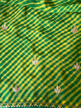 Green yellow Leheriya Saree Chowdhrain Saree 12990.00 Chowdhrain