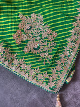 Green gota patti Leheriya Saree Chowdhrain Saree 14680.00 Chowdhrain