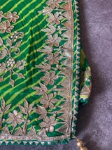 Green gota patti Leheriya Saree Chowdhrain Saree 14680.00 Chowdhrain