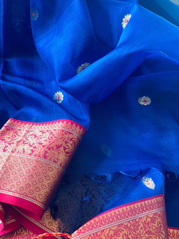 Royal Blue - Chanderi Silk Duppatta Chowdhrain Duppatta 5500.00 Chowdhrain