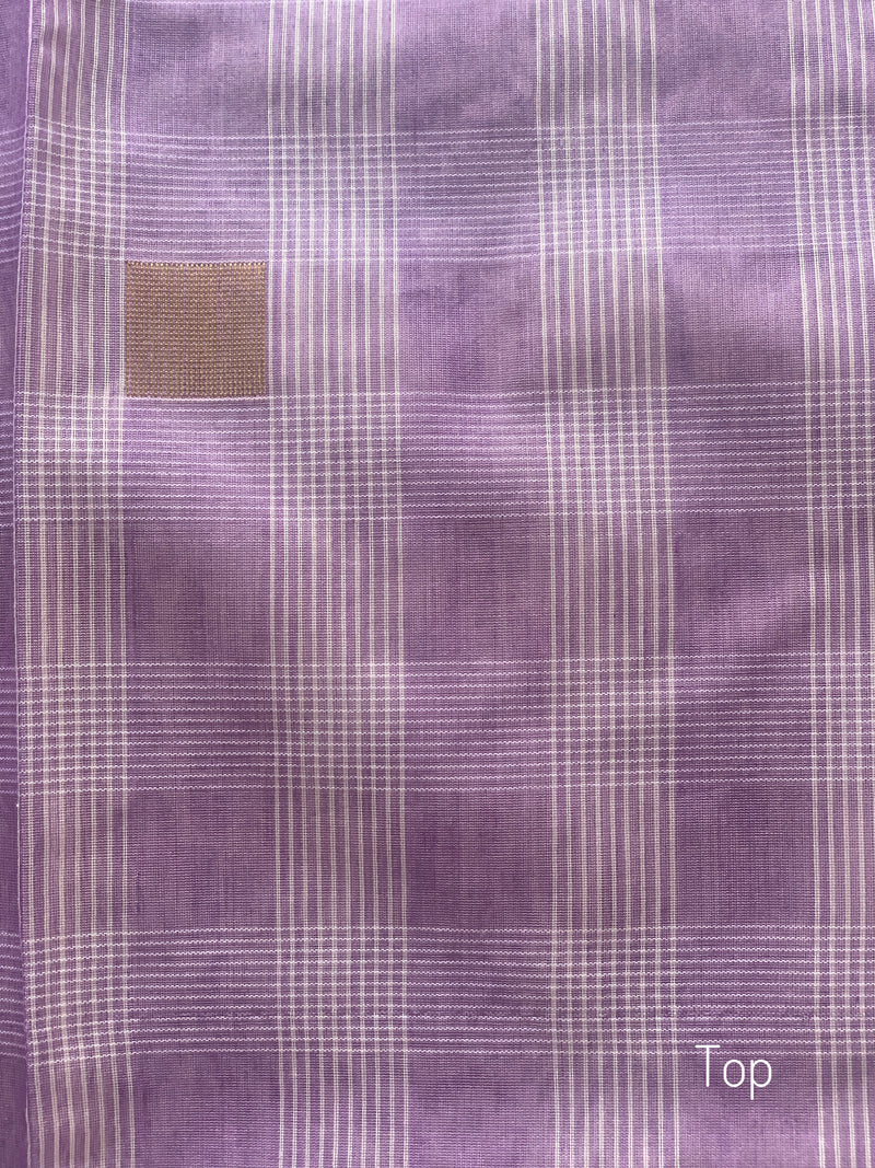 Plaid in Lavender - Handloom Chanderi Dress Material