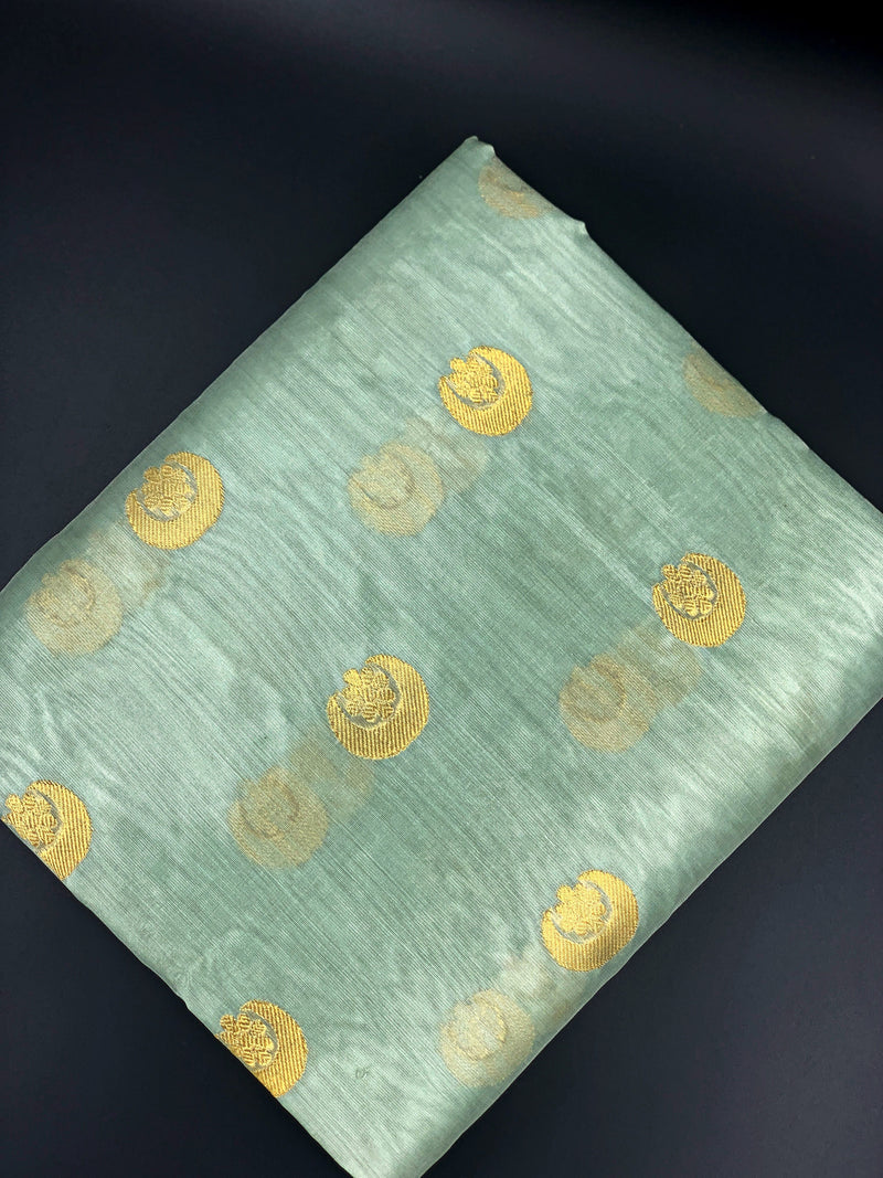 Pastel green chaand - Chanderi Silk Fabric Chowdhrain Dress Material 1899.00 Chowdhrain