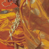 Yellow Pure silk Banarasi Saree - buy now at chowdhrain.com