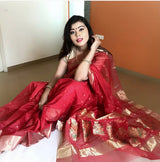 Laali Chanderi Saree Chowdhrain Saree 6500.00 Chowdhrain